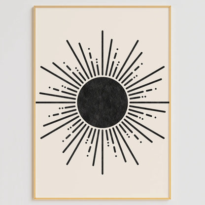 松と山と太陽を描いたミニマル北欧アートポスター3枚セット