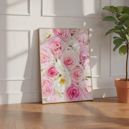 アートポスター 白ピンク 薔薇 癒しアート
