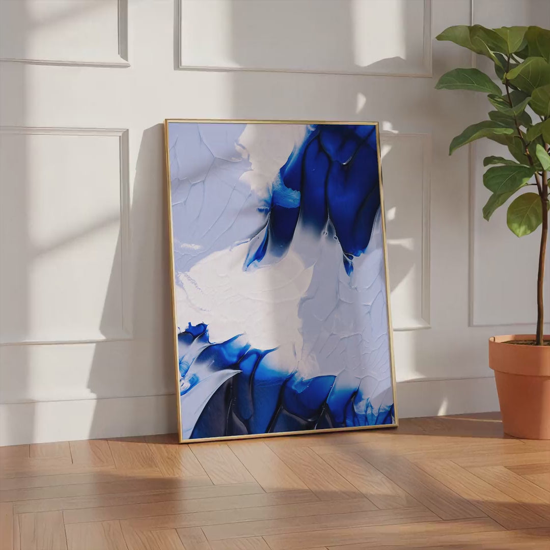 モダンアート　現代アート　ブルー　抽象画　北欧アート　北欧　スタイリッシュ　絵画 A study of the color blue δ/抽象画 (F4) /北欧/アート/モダン/現代