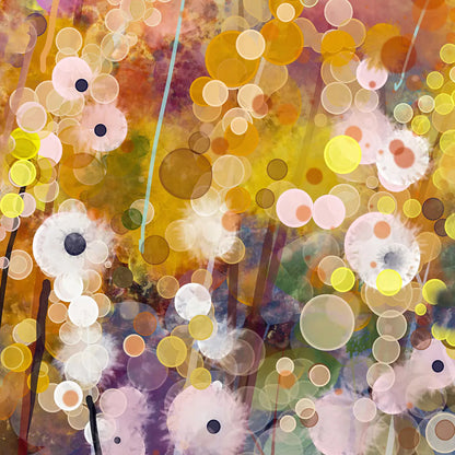 アートポスター 抽象ゴールド花畑 北欧デザイン モダンインテリア