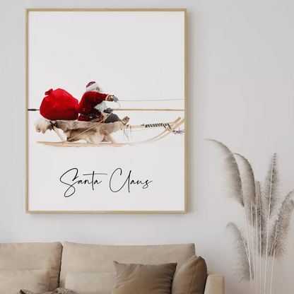 サンタクロースとトナカイの北欧デザインクリスマスアートポスター 3枚セット 冬インテリア