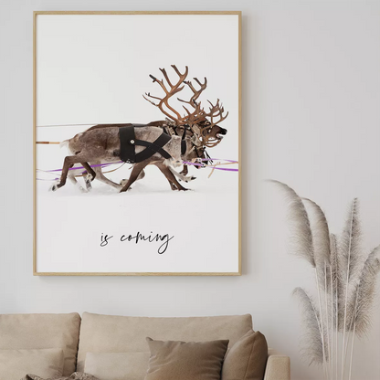 サンタクロースとトナカイの北欧デザインクリスマスアートポスター 3枚セット 冬インテリア