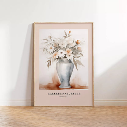 花瓶に活けられた水彩画風の花束アート